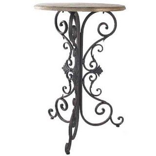 Aged Iron and Wood Tall Table  