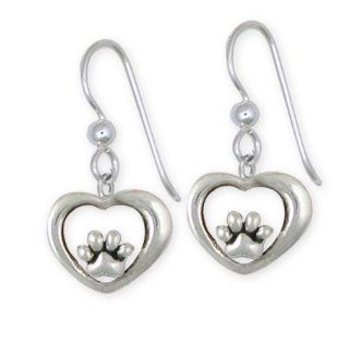 Dog Paw Heart Earrings Jewelry Jewelry