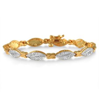 Palm Beach Jewelry Diamond 18K / Sterling Silver Bracelet