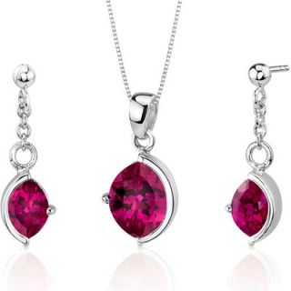 Oravo Museum Design 6 Carats Marquise Cut Sterling Silver Ruby Pendant