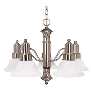 Nuvo Lighting Gotham 5 Light Chandelier with Alabaster Glass