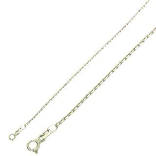 14K Gold Chain Cobra Chain 1.5mm 18" Italy White Gold Necklace Jewelry