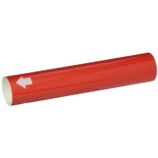 Brady 5602 I B 689 PVF Over Laminated Polyester, White On Red Color High Performance Wrap Around Pipe Marker For 1 1/2"   2 3/8" Outside Pipe Diameter Industrial Pipe Markers