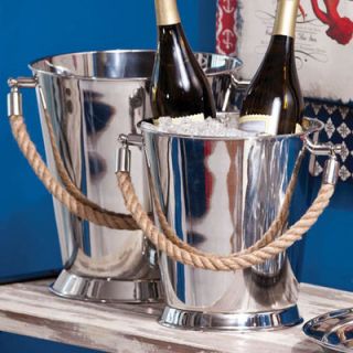 Cape Craftsmen Stainless Steel Buckets with Rope Handles (Set of 2)