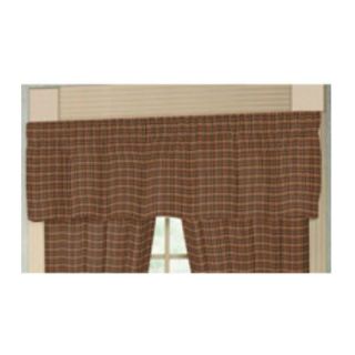 Patch Magic Dark Brown Plaid Cotton Curtain Panel (Set of 2)