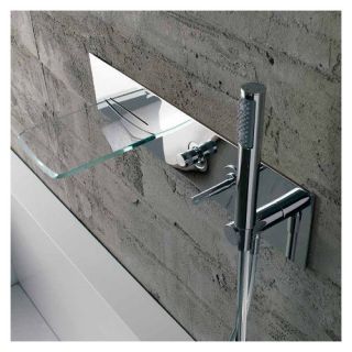Single Handle Wall Mount Waterfall Tub Faucet with Handshower