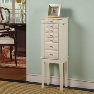 Diamond Classic Six Drawer Jewelry Armoire in White