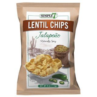 Simply 7 Lentil Chips, Sea Salt, 4 Ounce Bags (Pack of 12)  Vegetable Chips And Crisps  Grocery & Gourmet Food