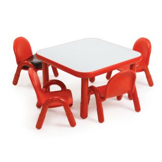5Square Baseline Preschool Table and Chair Set in Candy Apple Red