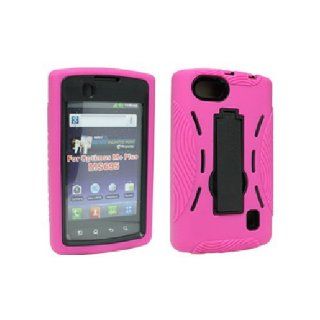 Pink Flex Silicone Stand Cover Case for LG Optimus M+ MS695 Cell Phones & Accessories