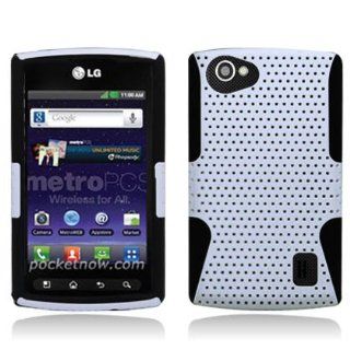 AI Apex Hard Hybrid Gel Cover For LG Optimus M+ MS695   White Cell Phones & Accessories