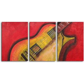 My Art Outlet Hand Painted Rouged six string guitar 3 Piece Oil