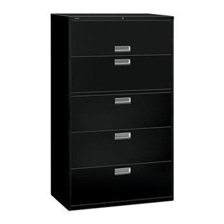 HON 695LP   600 Series Five Drawer Lateral File, 42w x19 1/4d, Black  Lateral File Cabinets 