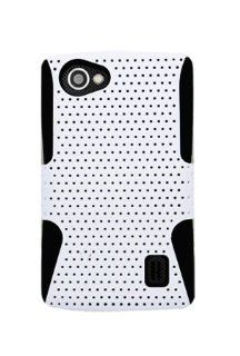 Hybrid Case with Perforated Back Plate for LG MS695 Optimus M+   Black/White (Package include a HandHelditems Sketch Stylus Pen) Cell Phones & Accessories