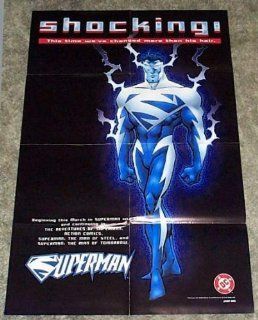 1997 Superman Shocking Blue Costume DC Comics Store Promo Poster  Prints  