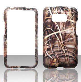 2D Camo Grass LG Optimus Elite LS696 Sprint, Virgin Mobile Case Cover Hard Protector Phone Cover Snap on Case Faceplates Cell Phones & Accessories