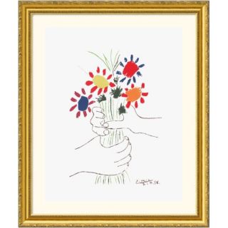 Hand with Bouquet Gold Framed Print   Pablo Picasso