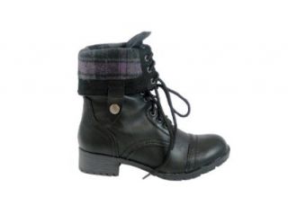 Military Combat Boot Fold over Cuf Shoes
