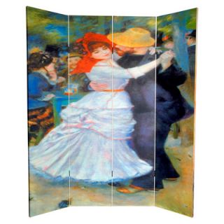 Oriental Furniture 6 Feet Tall Double Sided Works of Renoir Canvas
