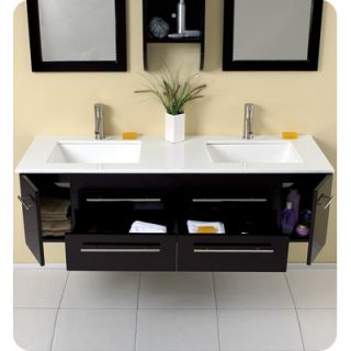 Fresca Stella Bellezza 59 Modern Double Sink Bathroom Vanity Set