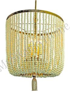 Large Draped Beaded Pearl Iron Chandelier    