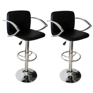Buffalo Tools Pad Bar Stool with Back in Black (Set of 2)