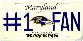 Baltimore Ravens #1 Fan NFL Embossed Aluminum Automotive Novelty License Plate Tag Sign Automotive