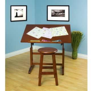 Creation Station Melamine Drafting Table with Chair
