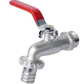 1" Garden Bib Tap Water Lever Type Valve Red Handle + Garden Hose Plug   Pipe Fittings  