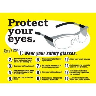 Accuform Signs PST722 Flexible Plastic Eye Protection/Safety Glasses Awareness Poster, 24" Width x 18" Length Industrial Warning Signs