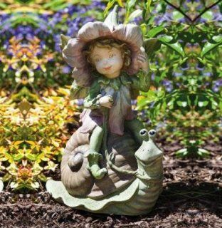Evergreen Petal Fairies Turtle Fairy Statuary  Outdoor Statues  Patio, Lawn & Garden
