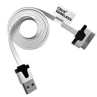 Cbus Wireless 3.3ft White Flat Shape USB Data & Charger Cable for Apple iPad 3 / 2 / 1, iPhone 4S / 4 / 3G / 3Gs, iPod Touch 4 / 3rd / 2nd Gen, Nano 6th Cell Phones & Accessories