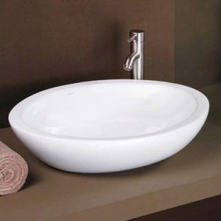 DecoLav Egg Shaped Vitreous China Vessel Sink   1478 CWH