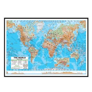 Universal Map World Advanced Physical Mounted Framed Wall Map