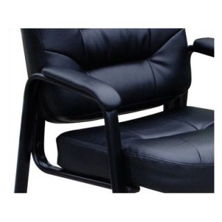 Boss Office Products Leather Guest Chair with Polished Steel Legs