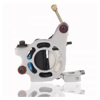 OnceAll 10 Wrap Coils Aluminum Alloy Shader Tattoo Machine Silver 706 2  Beauty