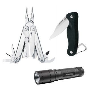 Leatherman Surge multi tool , C33 Knife and LED LENSER TAC Torch combo Set Sports & Outdoors