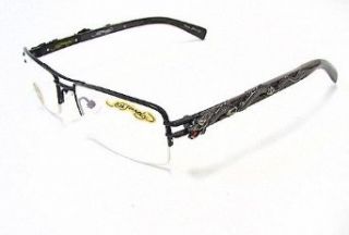 ED HARDY EHO707 Eyeglasses Vintage Tattoo EHO 707 Ebony Optical Frames Clothing