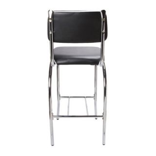 Wildon Home ® Red Cliff 29 Retro Bar Stool with Back in Chrome