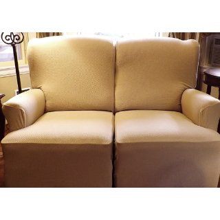 Recliner Chair Cover Stretch Pique Oatmeal Biscuit 707   Slipcover
