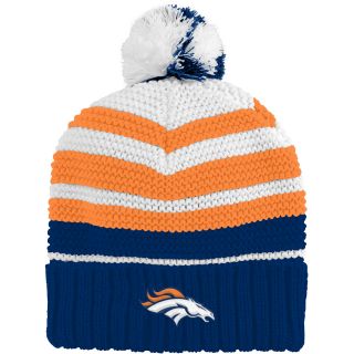 NFL Team Apparel Youth Denver Broncos Cuffed Pom Knit Girls Hat   Size Youth
