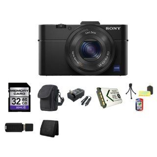 Sony Cyber shot DSC RX100 II DSC RX100M2 20MP Digital Camera + 32GB SDHC Class 10 Memory Card + Carrying Case + External Rapid Charger + NP BX1 battery + Table Top Tripod, Lens Cleaning Kit, LCD Protector + USB SDHC Reader + Memory Wallet  Point And Shoot