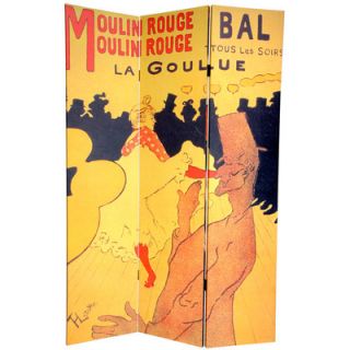 Oriental Furniture 6 Feet Tall Double Sided Works of Toulouse Lautrec
