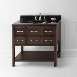 Ronbow 36 Café Walnut Newcastle Vanity with Black