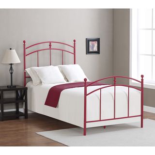 Dimensions Pogo Twin Size Candy Apple Red Finish Bed Frame Red Size Twin