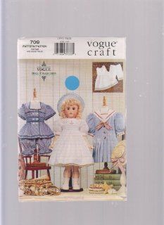 Vogue Craft Sewing Pattern 709 ; 18" Heirloom Doll Clothes with Iron on Transfer