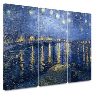 Art Wall Starry Night over the Rhone by Vincent van Gogh 3 Piece