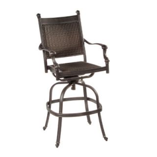 Alfresco Home Anchor 30 All Weather Wicker Swivel Bar Arm Chair (Set