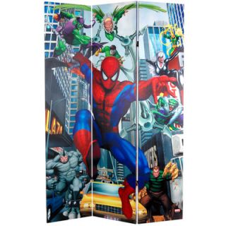 Oriental Furniture 71 x 47.25 Tall Double Sided Spider Man Rogues