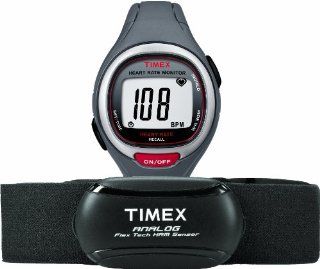Timex Unisex T5K729 Easy Trainer Analog HRM Flex Tech Chest Strap & Mid Size Gray/Red Watch Timex Sports & Outdoors